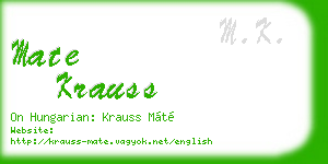 mate krauss business card